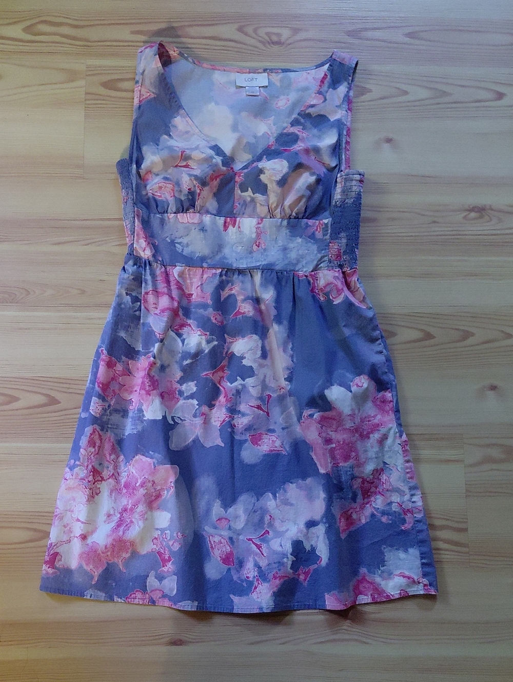 LOFT Floral Sleeveless Empire-Waist Dress